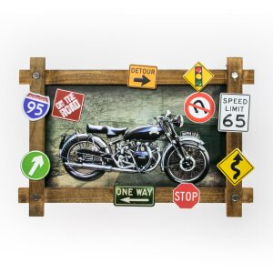 ZEP Wall Decoration GALLUP 59x40x4 cm Motorbike