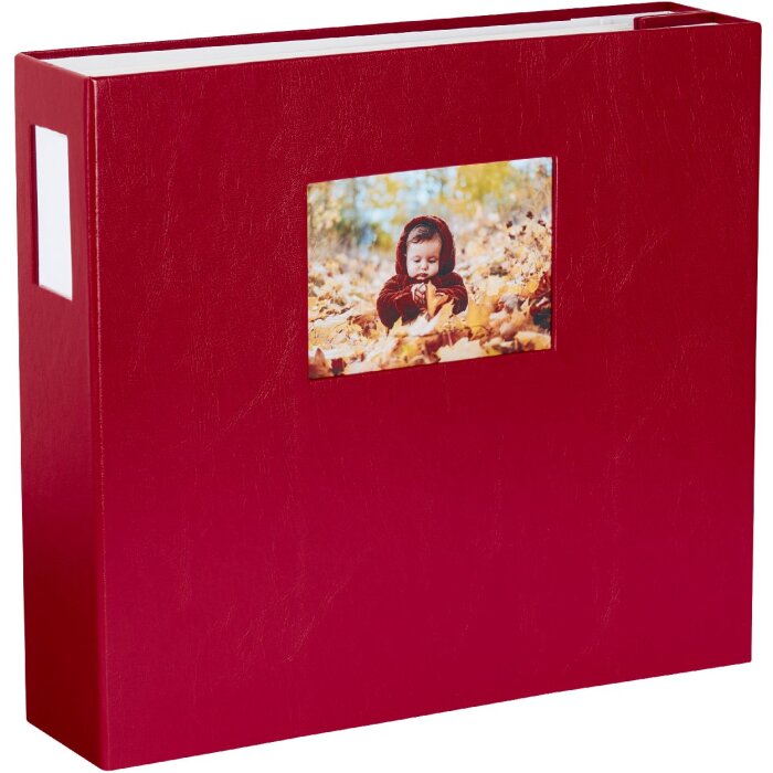 HNFD photo album Lona red linen 1000 pictures 34,5x33 cm 168 white pages