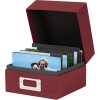 HNFD Linen photo box Sawala 700 photos 10x15 cm with dividers Linen red