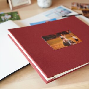 HNFD Linen screw-top album red 38x31 cm 40 white pages