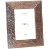 Deknudt Wooden Photo Frame Floral Print S68VH brown 10x15 cm