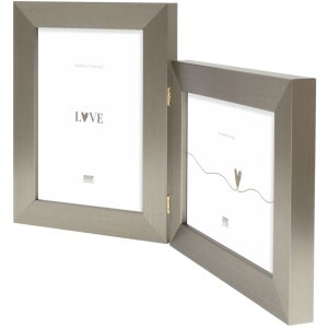 Deknudt Double Frame Plastic Frame S41VD1 silver 2 photos 10x15 cm