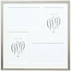 Deknudt Wooden Gallery Frame S41JD1 silver 4 photos 10x15...