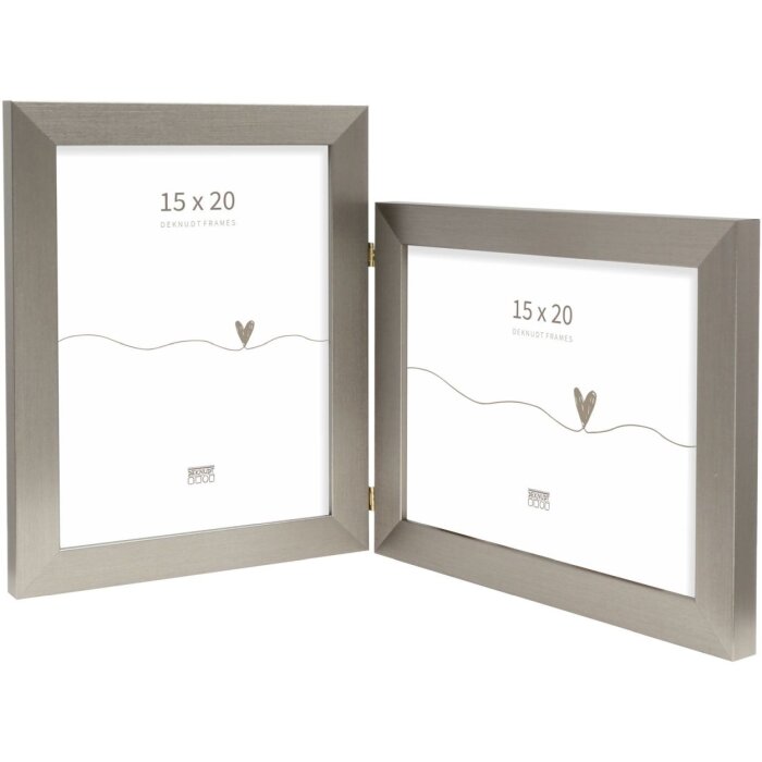 Deknudt Double Frame Plastic Frame S41VD1 silver 2 photos 15x20 cm