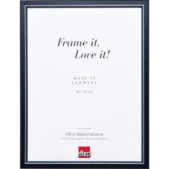 Effect Wooden Picture Frame Profile 26 blue 18x27 cm Museum Glass