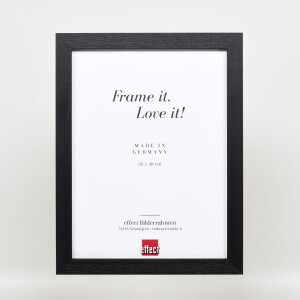 Effect wooden picture frame profile 52 black 9x13 cm art glass