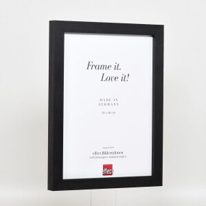 Effect wooden picture frame profile 52 black 13x13 cm anti-reflective glass