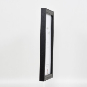 Effect wooden picture frame profile 52 black 13x13 cm anti-reflective glass