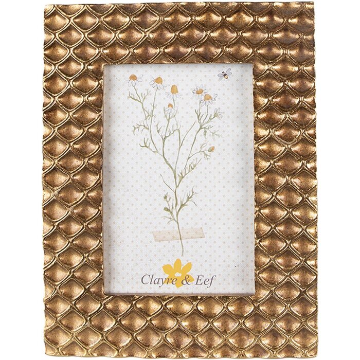 Clayre & Eef 2F1020 Photo Frame 17x1x21 cm - 10x15 cm Gold Coloured