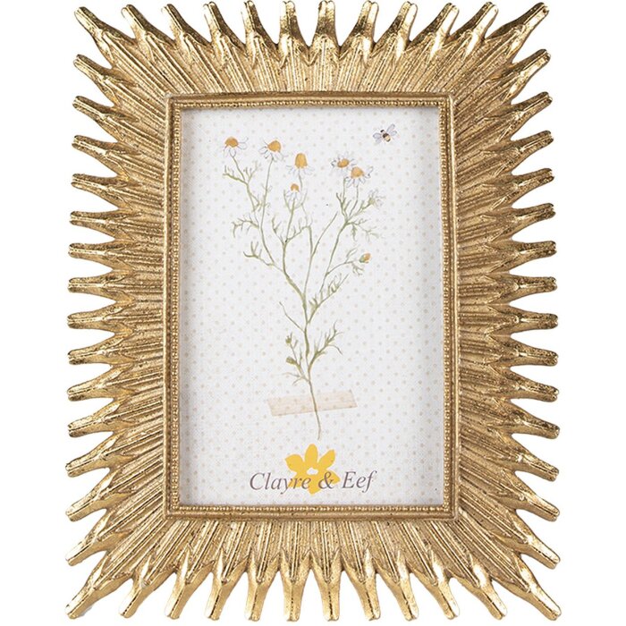 Clayre & Eef 2F1021 Photo Frame 17x1x22 cm - 10x15 cm Gold Coloured