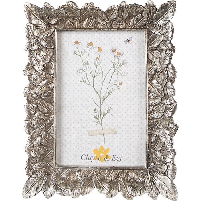 Clayre & Eef 2F1032 Photo Frame 16x2x20 cm - 10x15 cm Silver Coloured