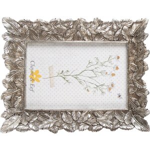 Clayre & Eef 2F1032 Photo Frame 16x2x20 cm - 10x15 cm Silver Coloured