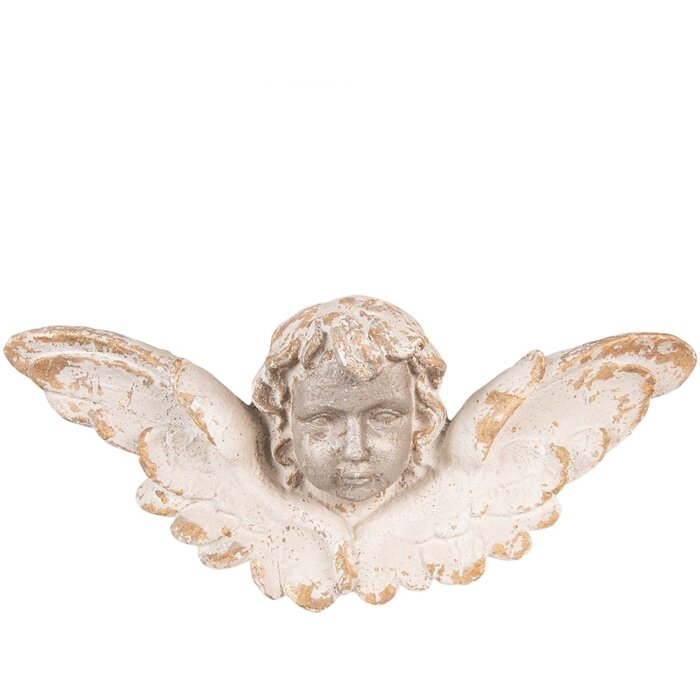 Clayre & Eef 5MG0017 Decoration Angel 56x13x14 cm Beige - Gold Coloured Wall Decoration