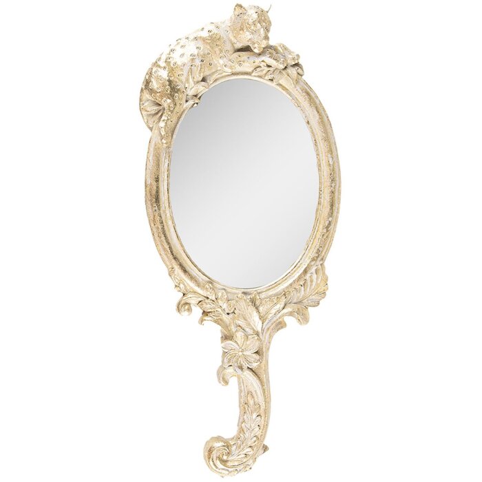 Clayre & Eef 62S274 Hand Mirror 12x4x23 cm Gold Coloured