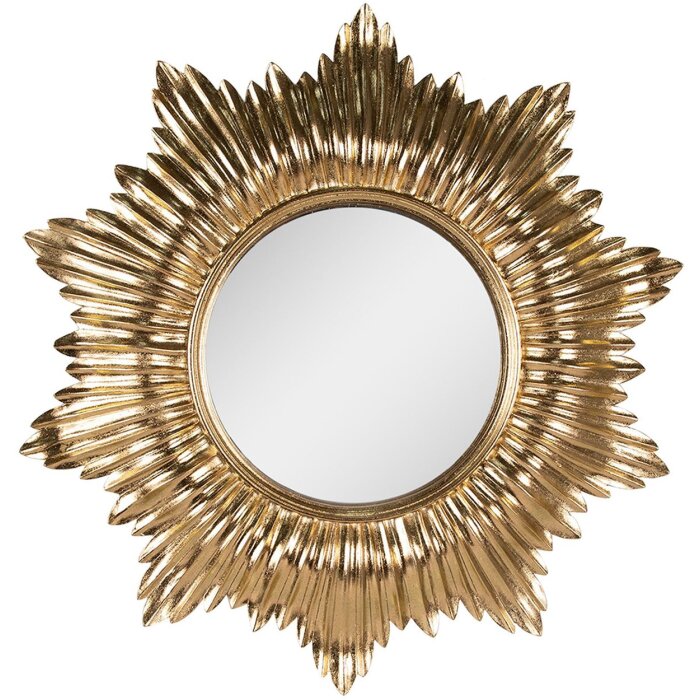 Clayre & Eef 62S277 Mirror Ø 51x3 cm Gold Coloured Wall Mirror