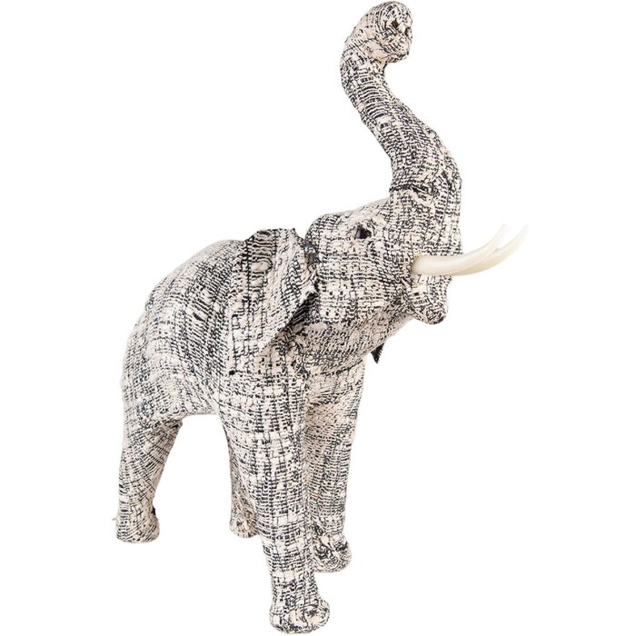 Clayre & Eef 65181M Decoration Elephant 30 cm White - Black