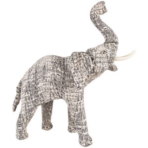 Clayre & Eef 65181M Decoration Elephant 30 cm White - Black