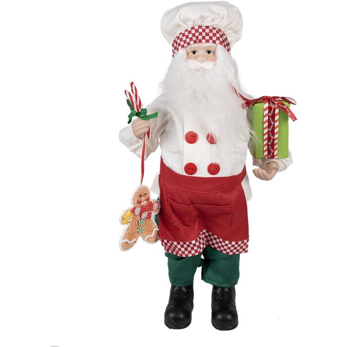 Clayre & Eef 65215 Decoration Father Christmas 26x16x46 cm Red