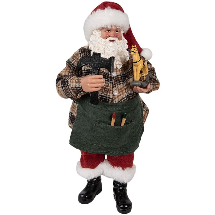 Clayre & Eef 65225 Decoration Father Christmas 16x8x28 cm Green