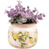 Clayre & Eef 6CE1535S Decoration Flowerpot Ø 12x9 cm Yellow