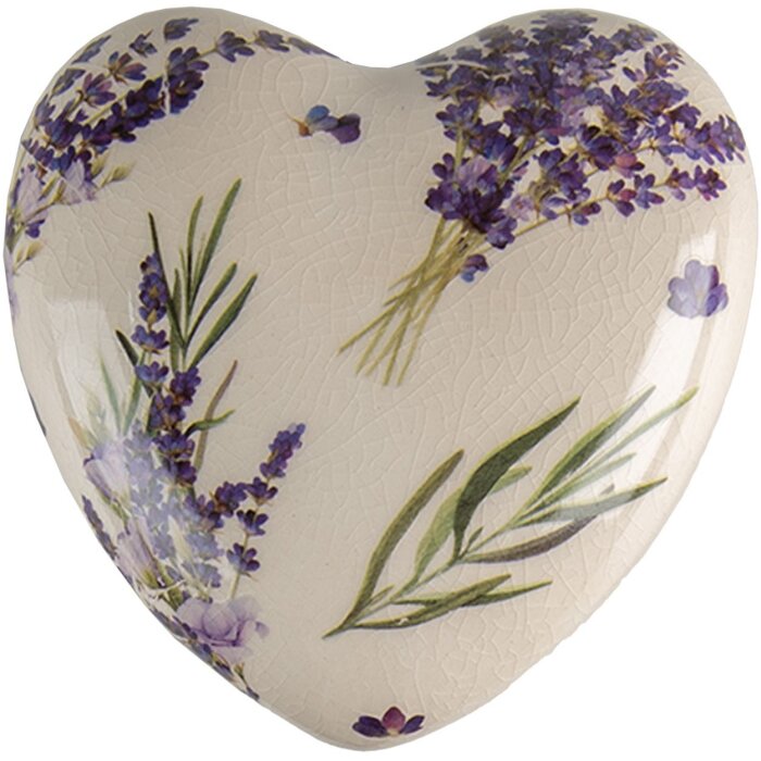 Clayre & Eef 6CE1554L Decoration Heart 11x11x4 cm Purple - Green