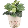 Clayre & Eef 6CE1555S Decoration Flowerpot Ø 12x10 cm Pink - Beige