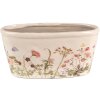 Clayre & Eef 6CE1557L Decoration Flowerpot 27x13x14 cm Pink - Beige Oval