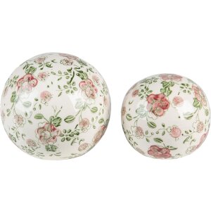 Clayre & Eef 6CE1564S Decoration Ball Ø 9x8 cm Pink - Beige