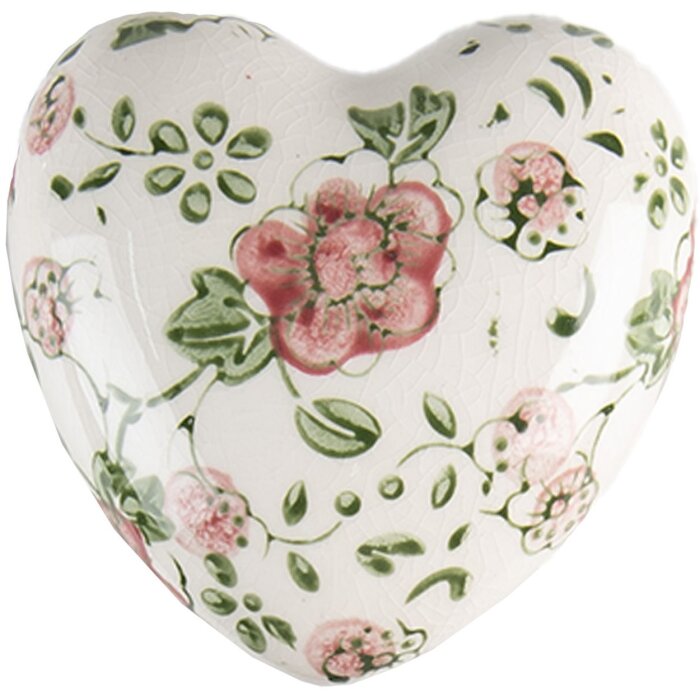 Clayre & Eef 6CE1565M Decoration Heart 8x8x4 cm Pink - Beige