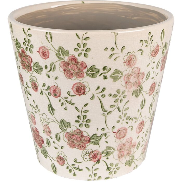 Clayre & Eef 6CE1566M Decoration Flowerpot Ø 17x16 cm Pink - Beige