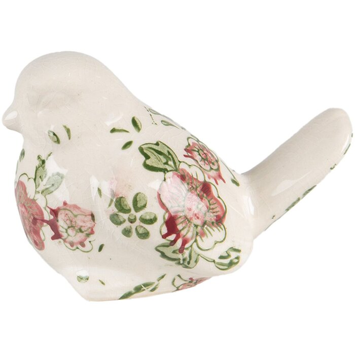 Clayre & Eef 6CE1567M Decoration Bird 10x6x7 cm Pink - Beige