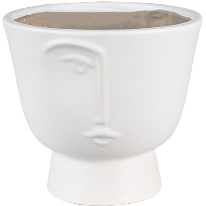 Clayre & Eef 6CE1570L Decoration Flowerpot Ø 17x15 cm White