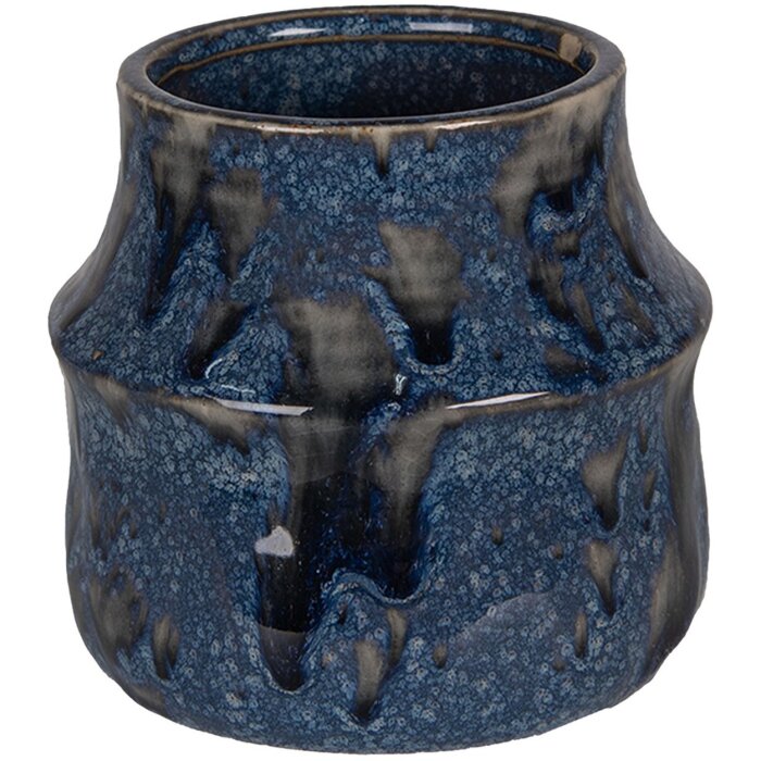 Clayre & Eef 6CE1573S Decoration Flowerpot Ø 12x11 cm Blue