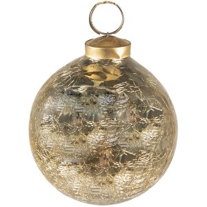 Clayre & Eef 6GL3845 Christmas Ball Ø 9x10 cm Gold Coloured