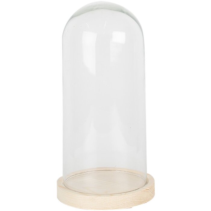 Clayre & Eef 6GL4039 Glass Bell Jar Ø 13x26 cm Brown Round