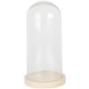 Clayre & Eef 6GL4039 Glass Bell Jar Ø 13x26 cm Brown Round