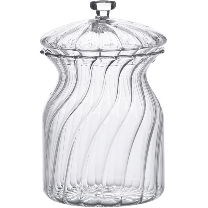 Clayre & Eef 6GL4227 Storage Jar with Lid Ø 9x15 cm Round