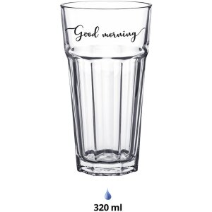 Clayre & Eef 6GL4372 Drinking Glass Ø 8x15 cm - 320 ml Water Glass