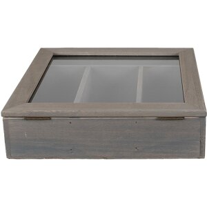 Clayre & Eef 6H1583G Cutlery Tray 30x30x8 cm Grey Square