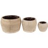 Clayre & Eef 6H2136 Flowerpot (Set of 3) Ø 24x15 - Ø 18x13 - Ø 12x10 cm Brown