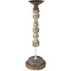 Clayre & Eef 6H2187 Candlestick Ø 17x51 cm White - Brown