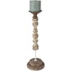 Clayre & Eef 6H2187 Candlestick Ø 17x51 cm White - Brown