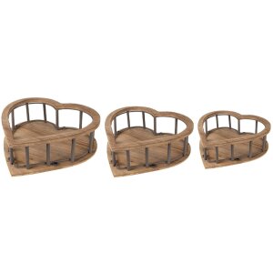 Clayre & Eef 6H2230 Basket Wood (3 pieces) 33x33x10 -...