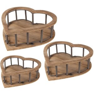 Clayre & Eef 6H2230 Basket Wood (3 pieces) 33x33x10 -...