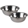 Clayre & Eef 6H2268 Animal Feeding Bowl 40x22x18 cm - 2x500 ml Grey Rectangle