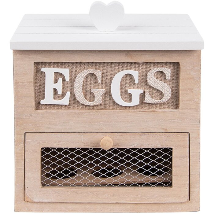 Clayre & Eef 6H2271 Egg Cupboard 18x9x20 cm Brown Rectangle