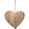 Clayre & Eef 6H2302 Decoration Bread Cutting Board 38x40x2 cm Brown Heart Shaped