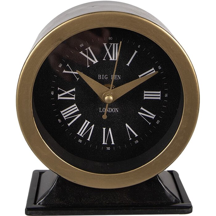 Clayre & Eef 6KL0785 Table Clock 12x6x14 cm - 1xAA Black