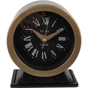 Clayre & Eef 6KL0785 Table Clock 12x6x14 cm - 1xAA Black