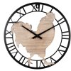 Clayre & Eef 6KL0786 Wall Clock Ø 50x4 cm - 1xAA Brown - Black